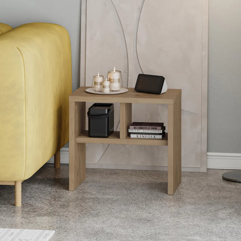 Komoti 2 Shelf Side Table - Natural Oak