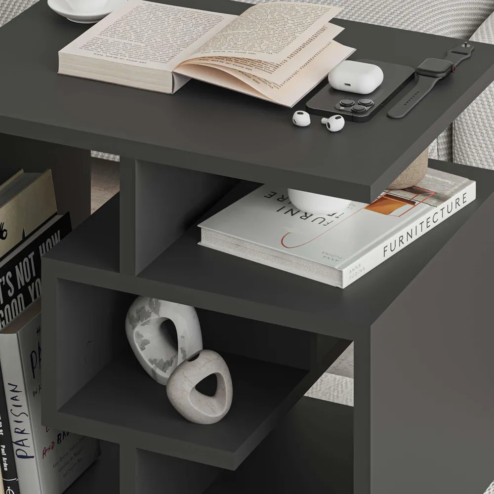 Labirent 4-Tier Coffee Table - Anthracite Grey