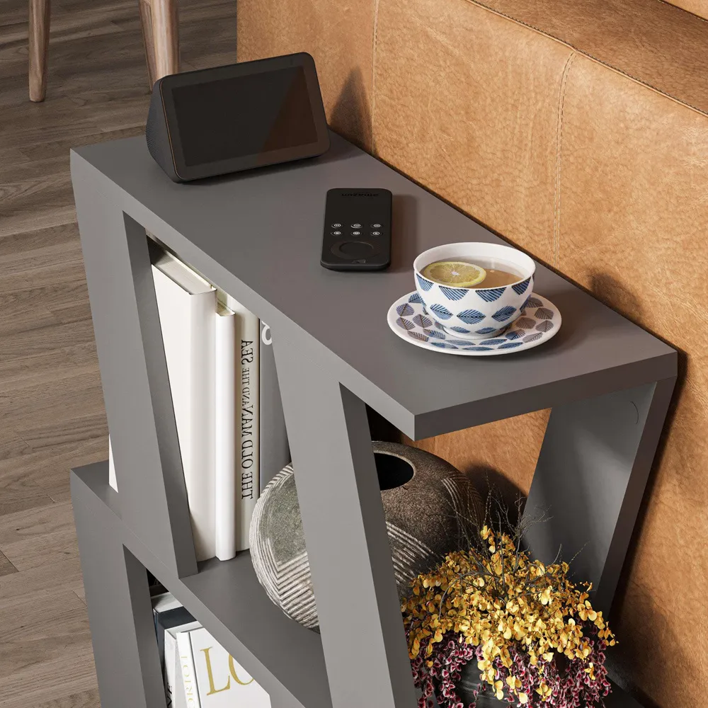 Lazena 2 Shelf Side Table - Anthracite