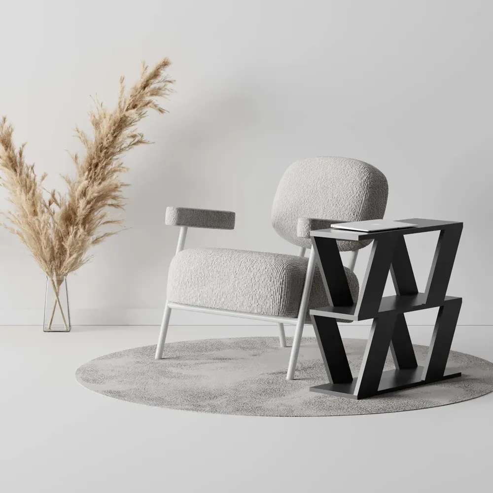 Lazena 2 Shelf Side Table - Anthracite