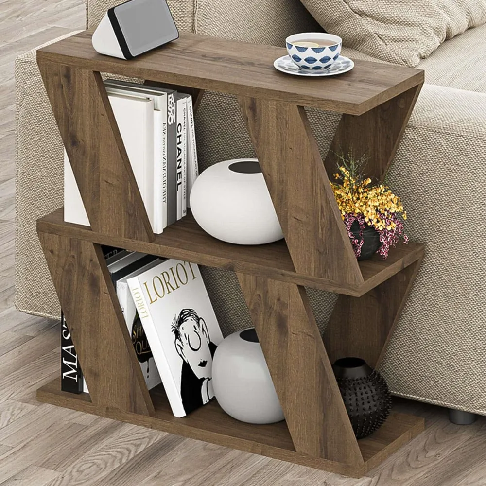 Lazena 2 Shelf Side Table - Dark Oak