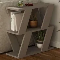 Lazena 2 Shelf Side Table - Mocha Grey