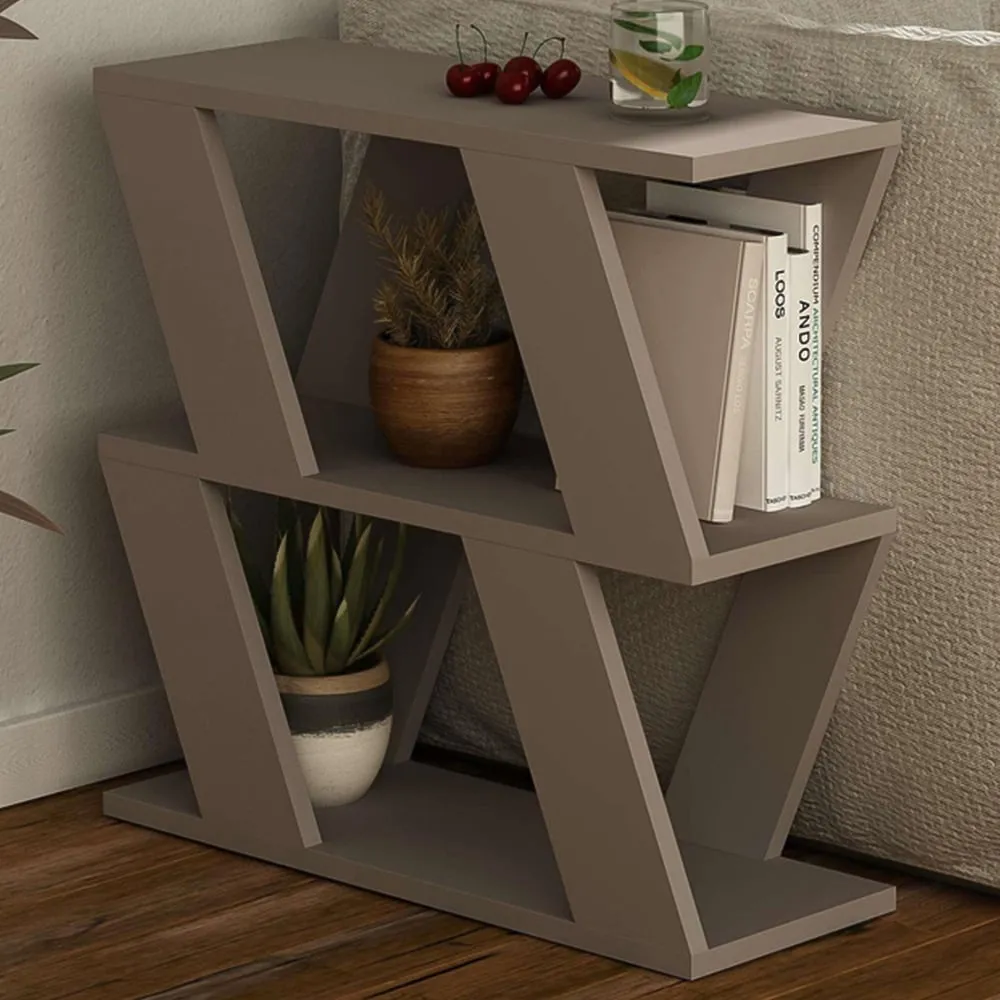 Lazena 2 Shelf Side Table - Mocha Grey