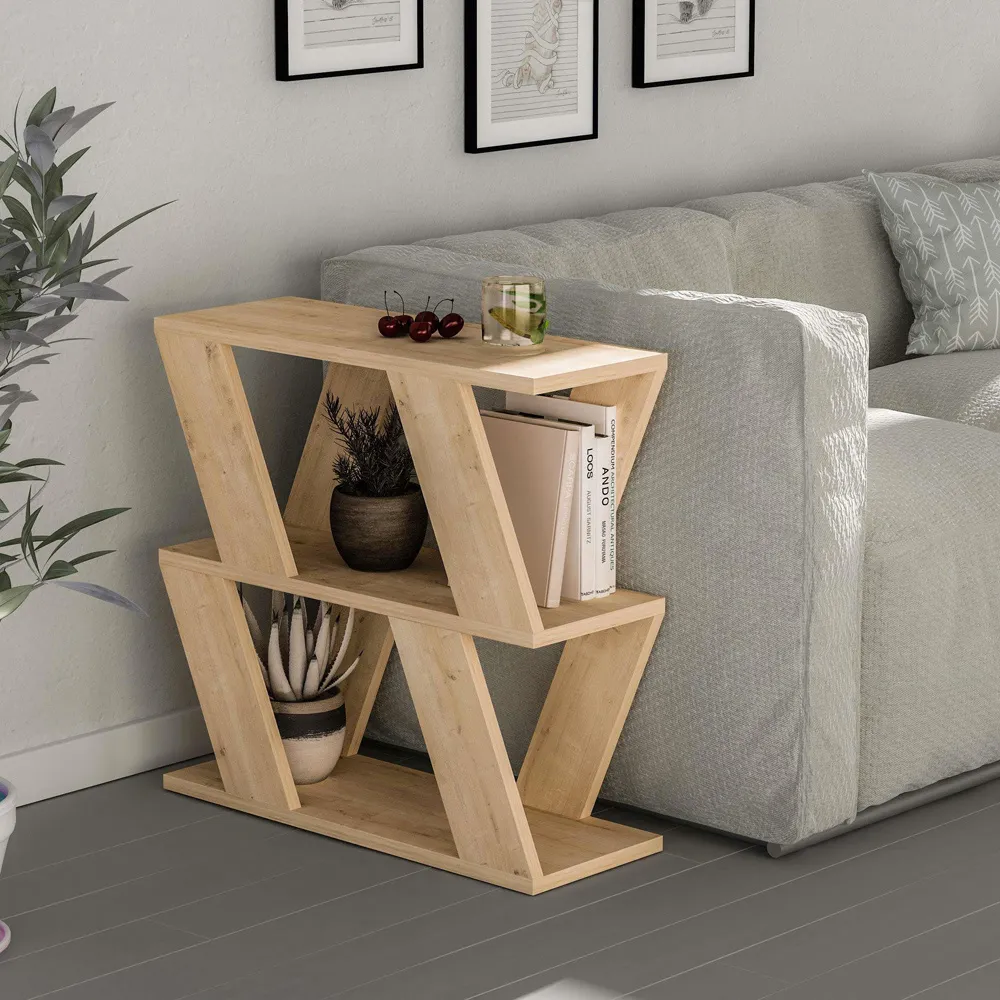 Lazena 2 Shelf Side Table - Oak