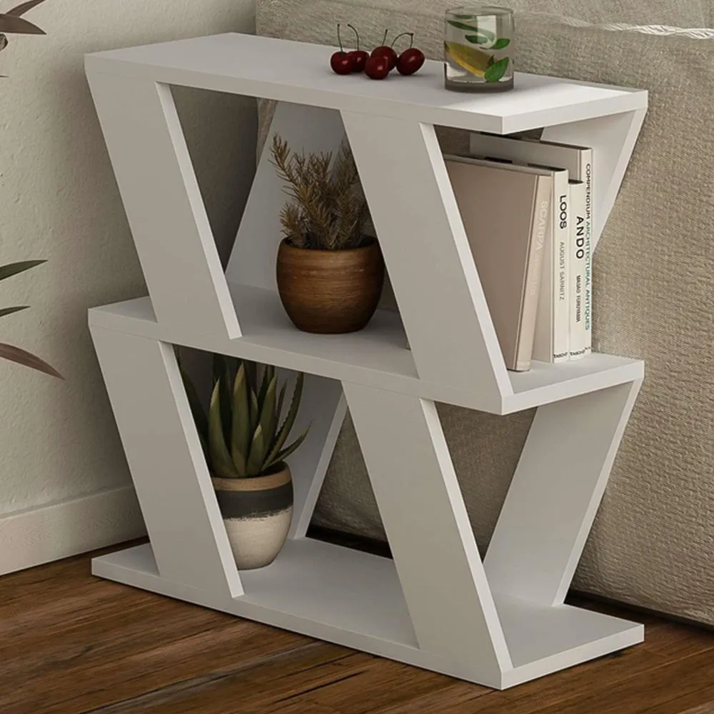 Lazena 2 Shelf Side Table - White