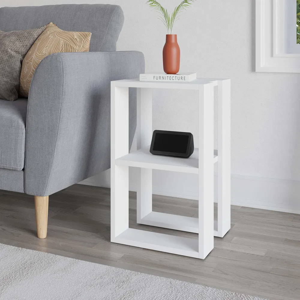 Lonie Single Shelf Bedside Table - White