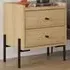 Malta 2 Drawer Bedside Table - Brown, Engineered Wood