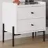 Malta 2 Drawer Bedside Table - White, Engineered Wood