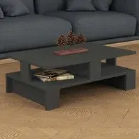 Mansu Single Shelf Coffee Table with Storage - Black