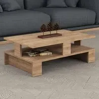Mansu Single Shelf Coffee Table with Storage - Oak