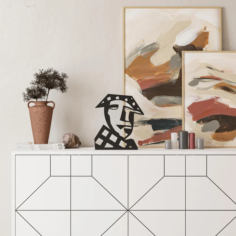 Max Abstract Face Design Decorative Object - Black