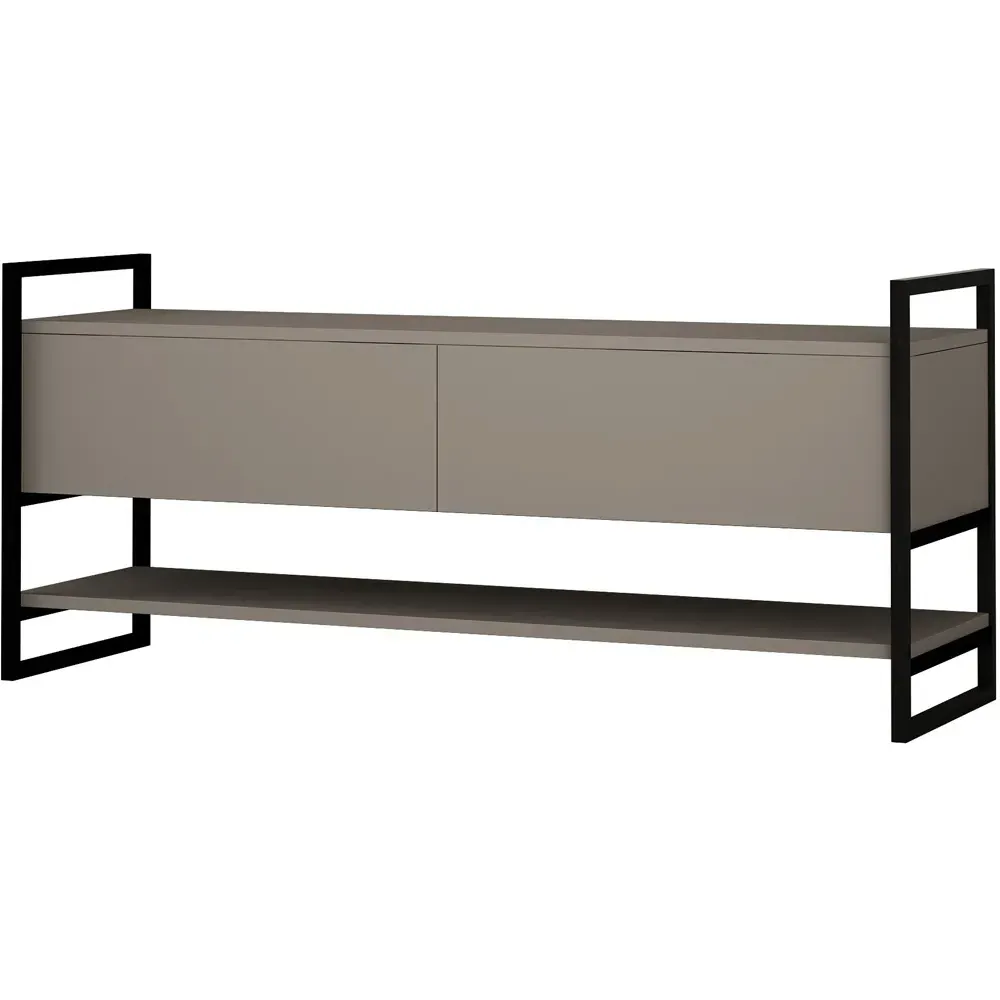 Metola 2 Door TV Unit with Shelf - Mocha Grey