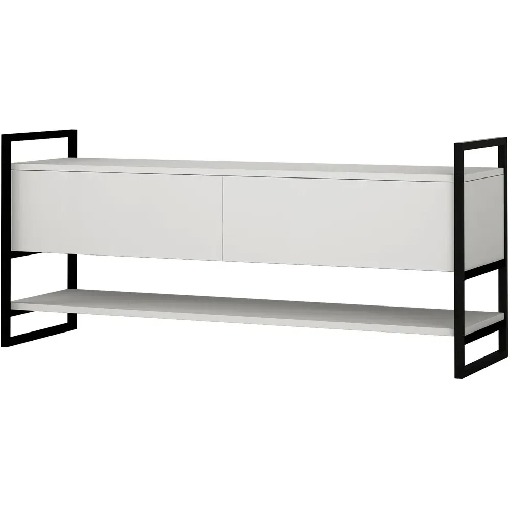 Metola 2 Door TV Unit with Shelf - White