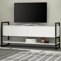 Metola 2 Door TV Unit with Shelf - White