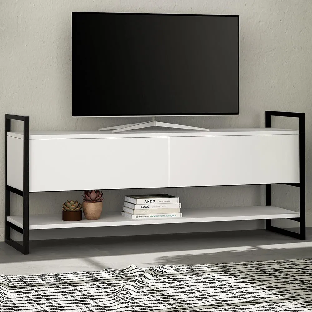Metola 2 Door TV Unit with Shelf - White image