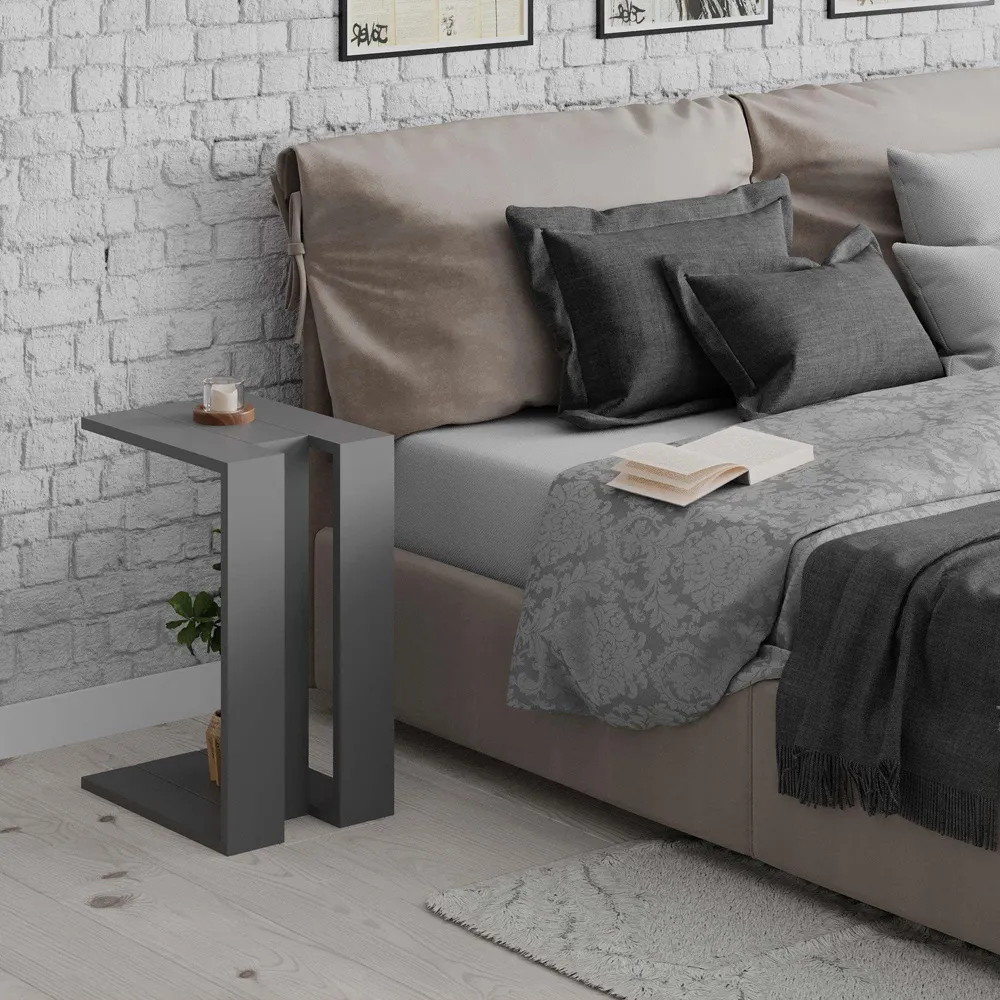 Muju C-Shape Side Table - Black