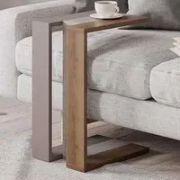 Muju C-Shape Side Table - Mocha Grey, Oak