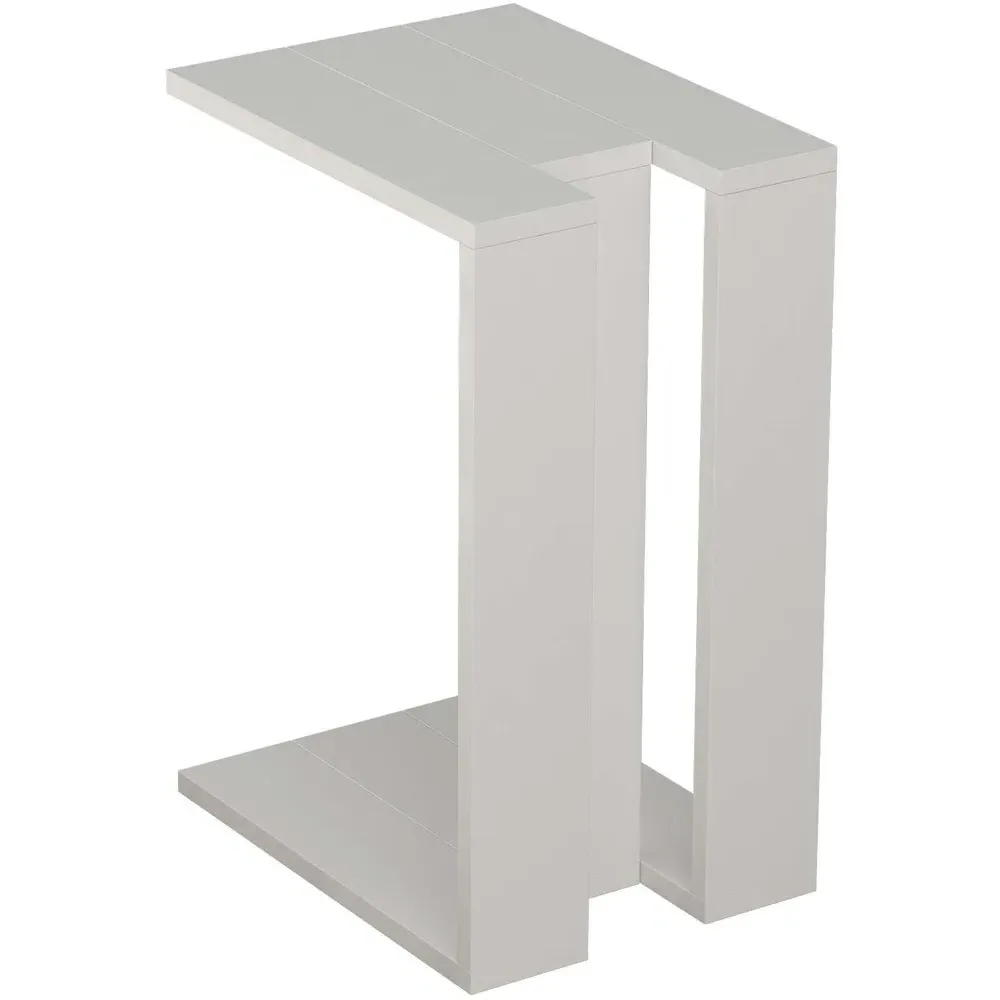 Muju C-Shape Side Table - White