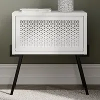 Naive Bedside Table with Storage - White