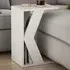 Naze C-Shape Side Table with Shelf - White