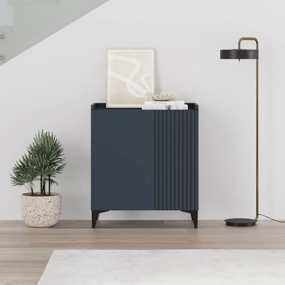 Olie 2 Door Compact Sideboard - Deep Blue, Particleboard