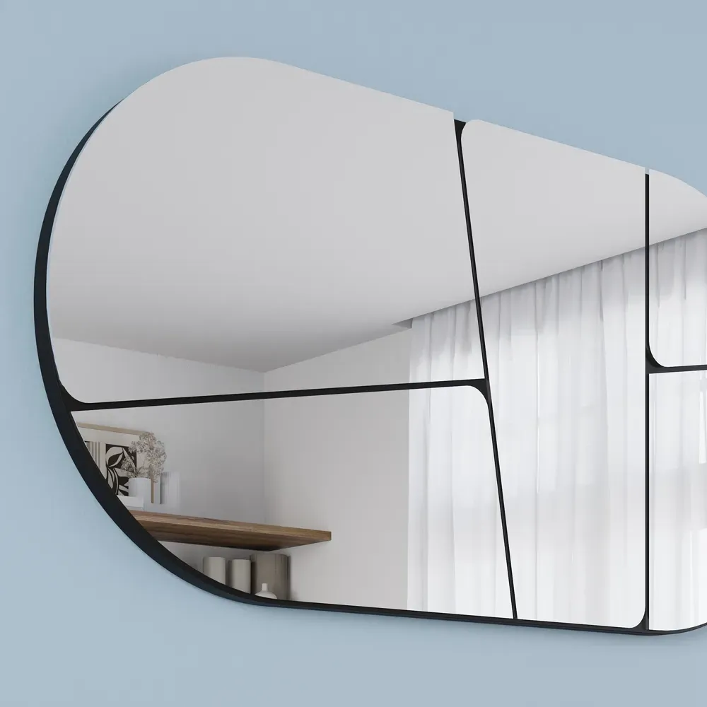 Otis Oval Wall Mirror with Bevelled Edge - Black