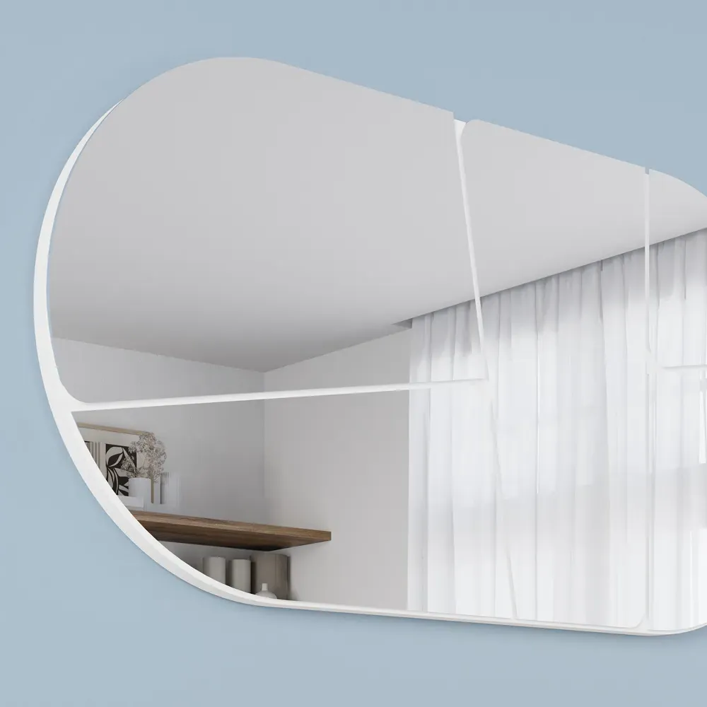 Otis Oval Wall Mirror with Bevelled Edge - White