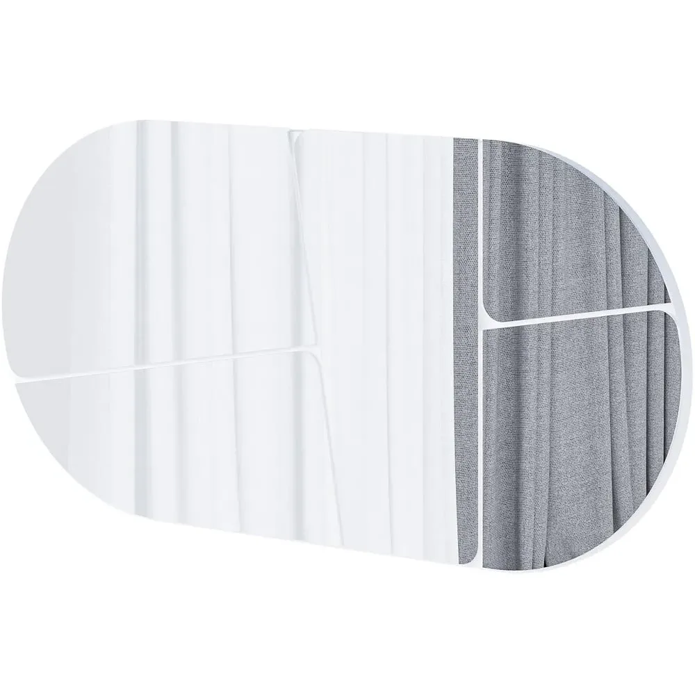 Otis Oval Wall Mirror with Bevelled Edge - White