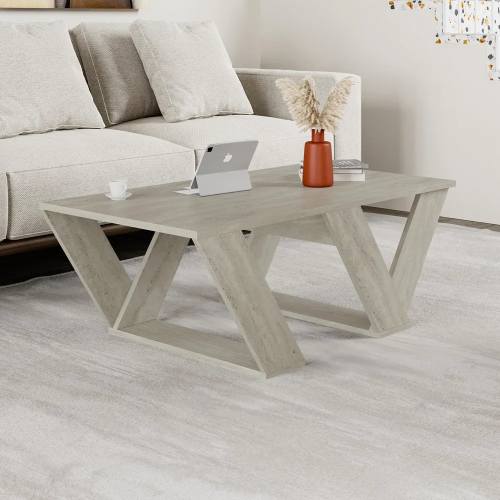 Pipra Coffee Table - Cream, Wood