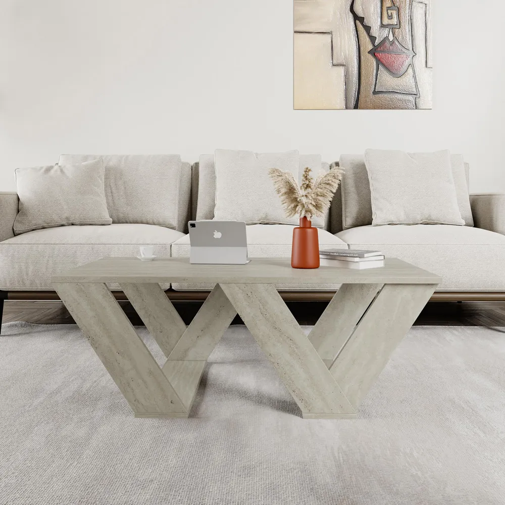 Pipra Coffee Table - Cream, Wood