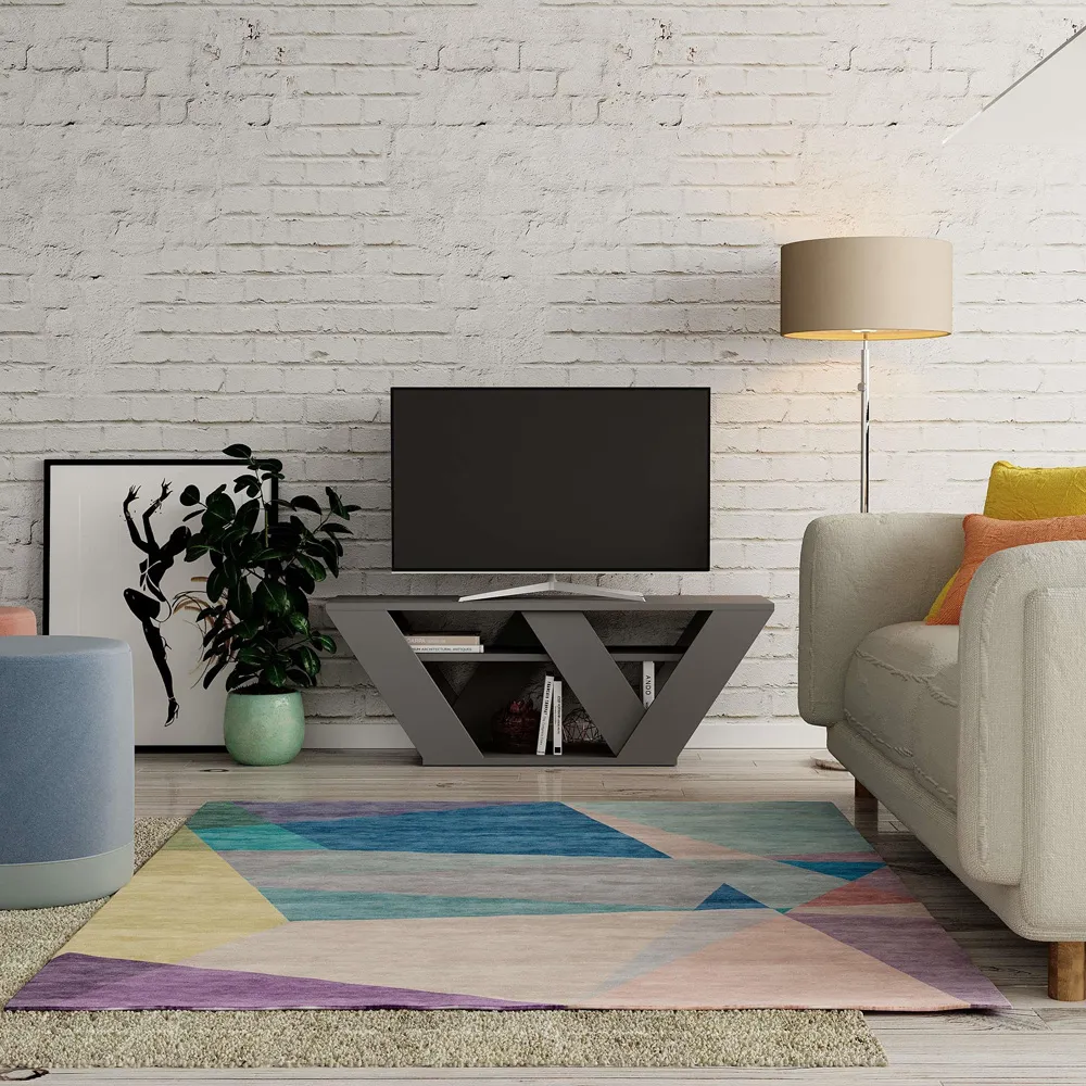 Pipralla 2 Shelf TV Unit - Black