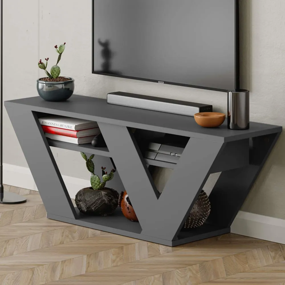 Pipralla 2 Shelf TV Unit - Black image
