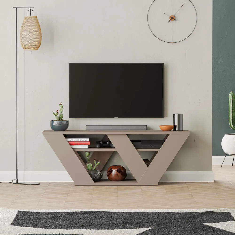 Pipralla 2 Shelf TV Unit - Grey