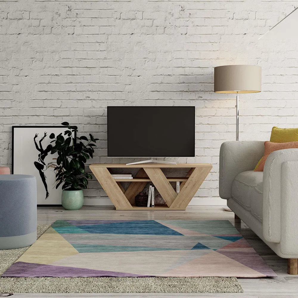 Pipralla 2 Shelf TV Unit - Oak