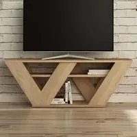 Pipralla 2 Shelf TV Unit - Oak