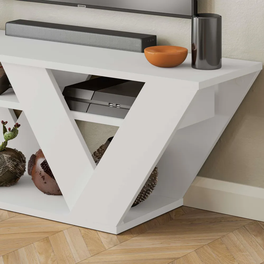 Pipralla 2 Shelf TV Unit - White
