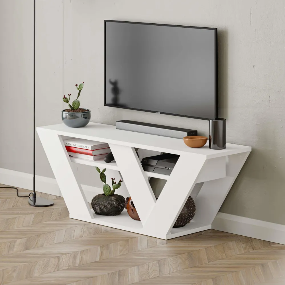 Pipralla 2 Shelf TV Unit - White