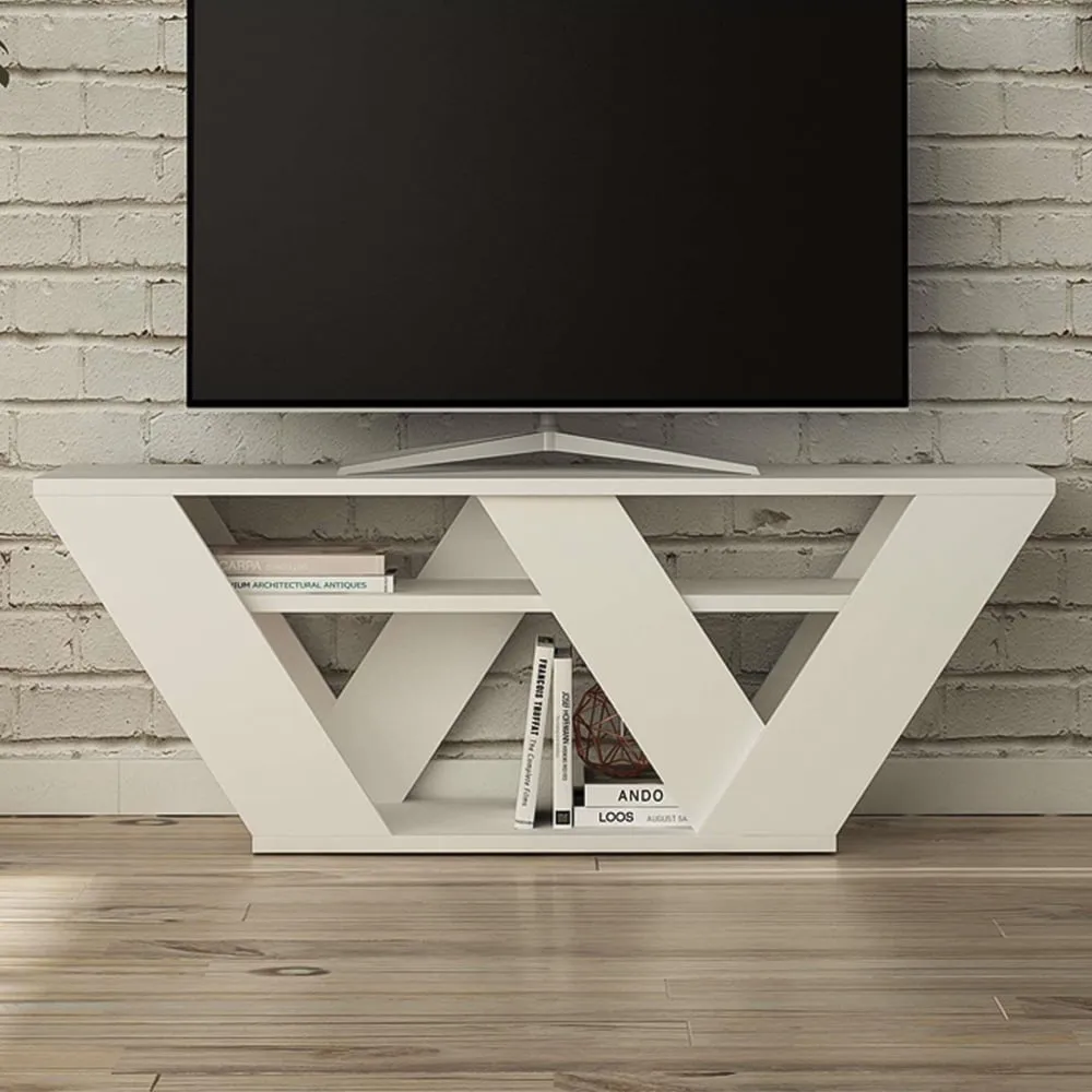 Pipralla 2 Shelf TV Unit - White