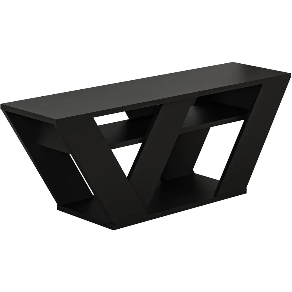 Pipralla 2 Shelf TV Unit with Storage - Black
