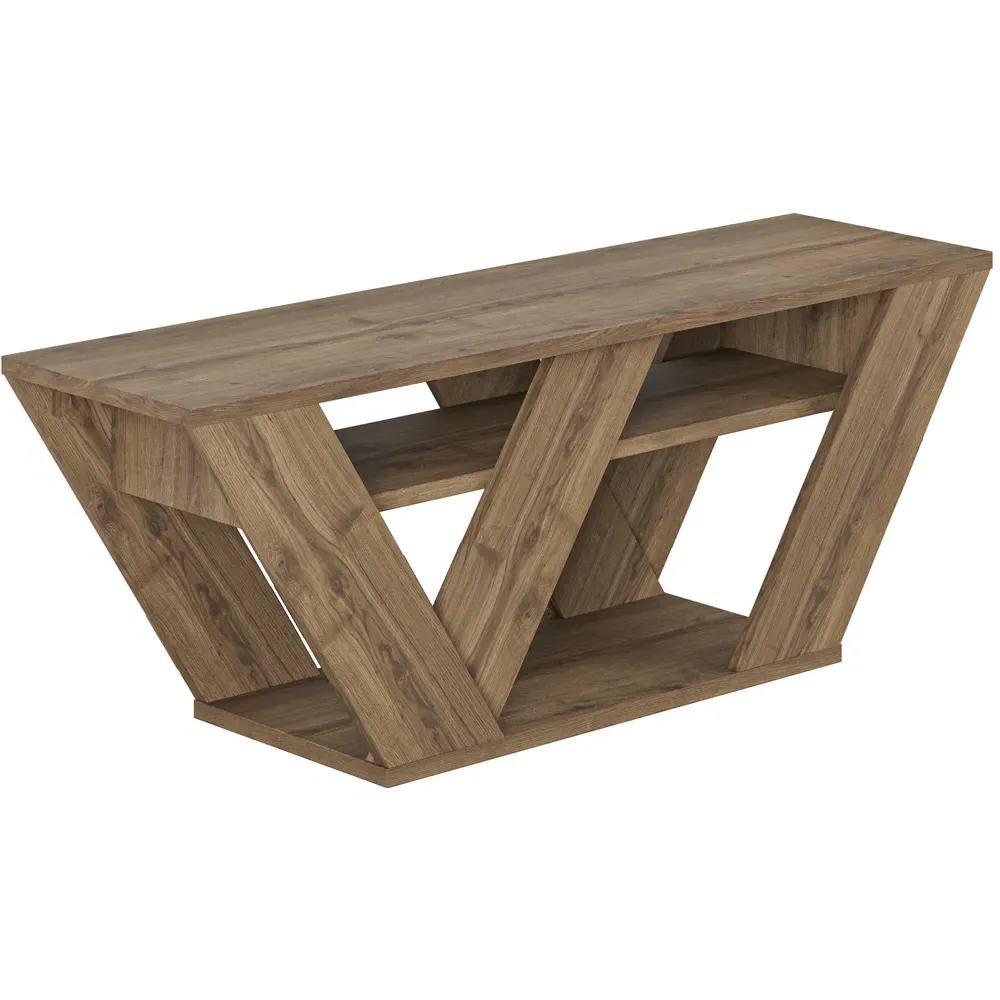 Pipralla 2 Shelf TV Unit with Storage - Brown, Oak Effect