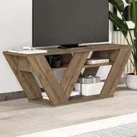 Pipralla 2 Shelf TV Unit with Storage - Brown, Oak Effect
