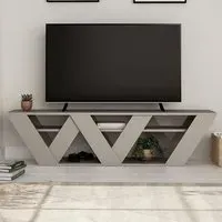 Ralla 2 Shelf TV Unit with Storage - Grey