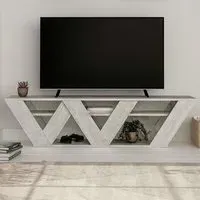 Ralla 2 Shelf TV Unit with Storage - White