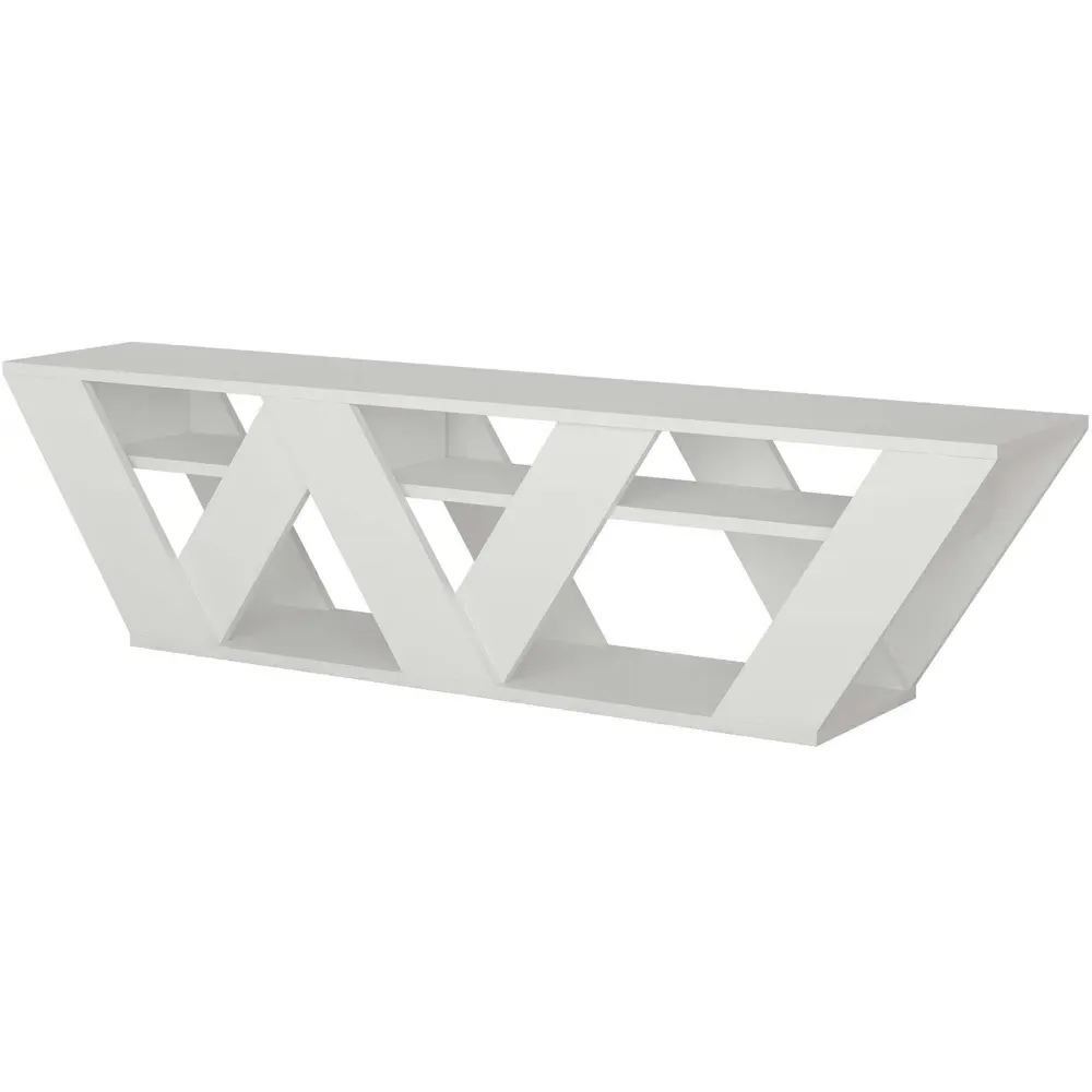 Ralla 2 Shelf TV Unit with Storage - White