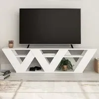 Ralla 2 Shelf TV Unit with Storage - White