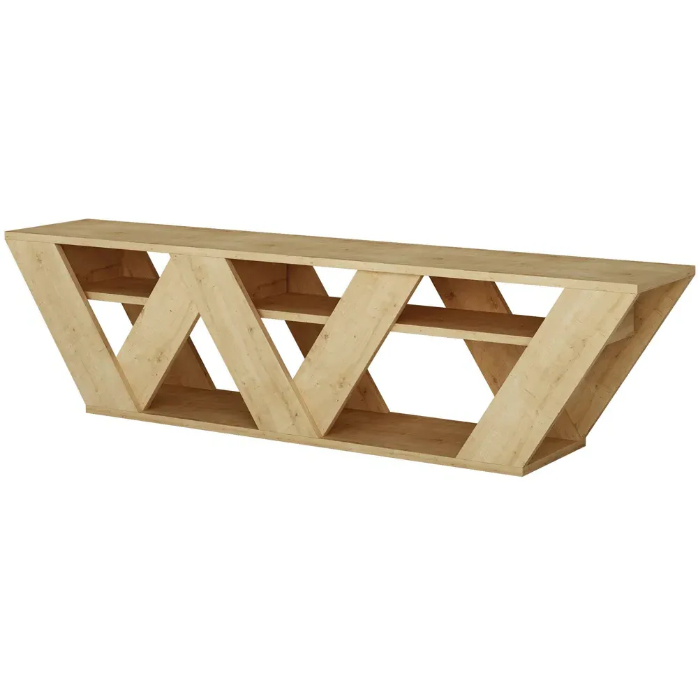 Ralla TV Stand with Shelves - Cream, Oak