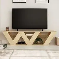 Ralla TV Stand with Shelves - Cream, Oak