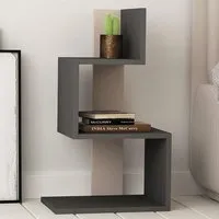 Rosie 3 Shelf Side Table - Anthracite, Mocha Grey
