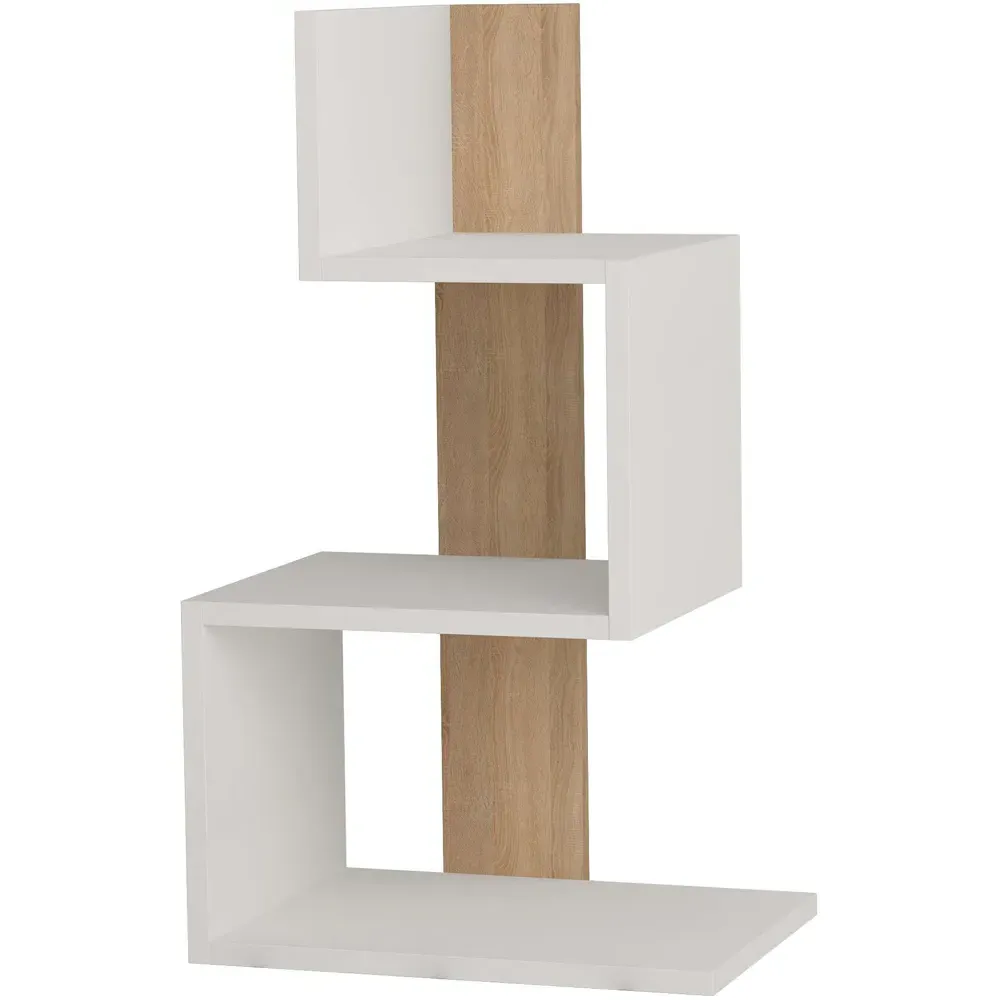 Rosie 3-Tier Side Table - White, Oak