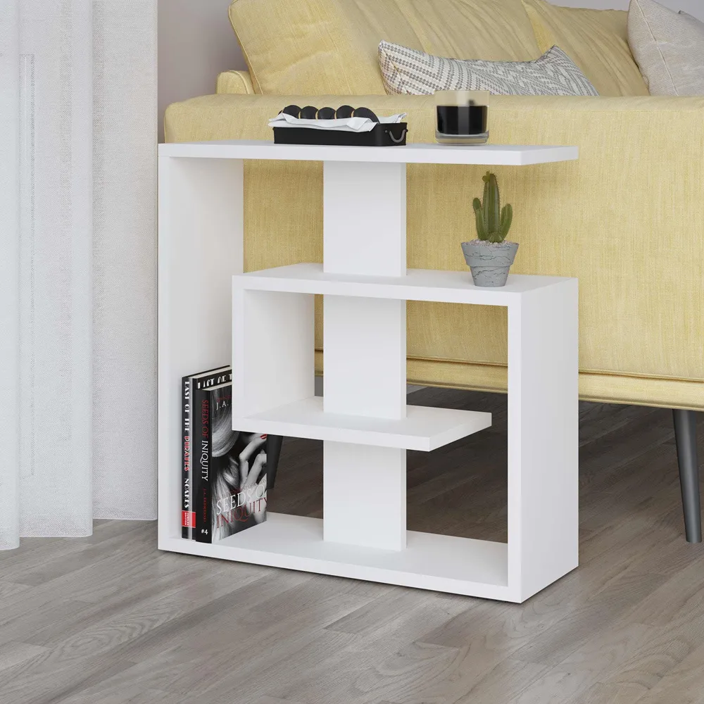Saly 3-Tier Side Table - White, Engineered Wood